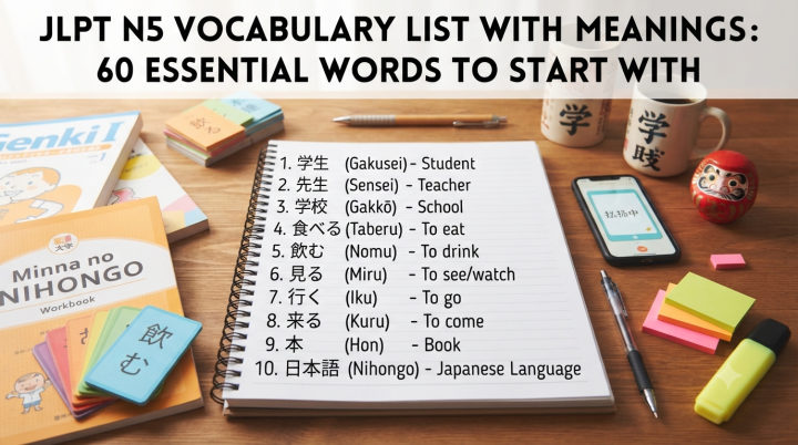JLPT N5 Vocabulary List with Meanings: 60 Essential Words to Start With