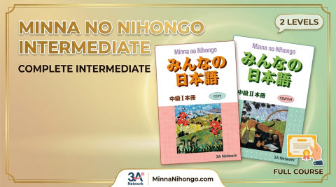 Minna Intermediate — N4, N3 vocabulary, grammar, kanji, exercises course thumbnail