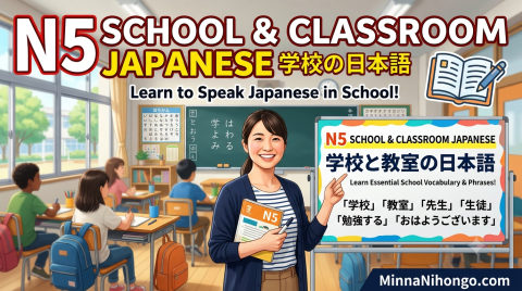 N5 School & Classroom Japanese — N5 conversation, exercises, grammar, listening, reading, vocabulary course thumbnail